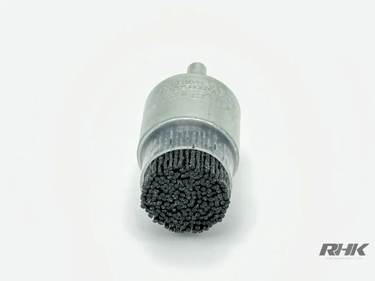 แปรง End Brush ปลอกโลหะ ขนไนลอนผสมสารขัดสีดำ Abrasive Nylon End Brush RHK