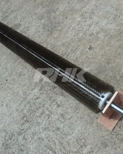แปรงลูกกลิ้งขนลวดขัดสายพานเหล็ก Wire brush roller steel belt scrubber